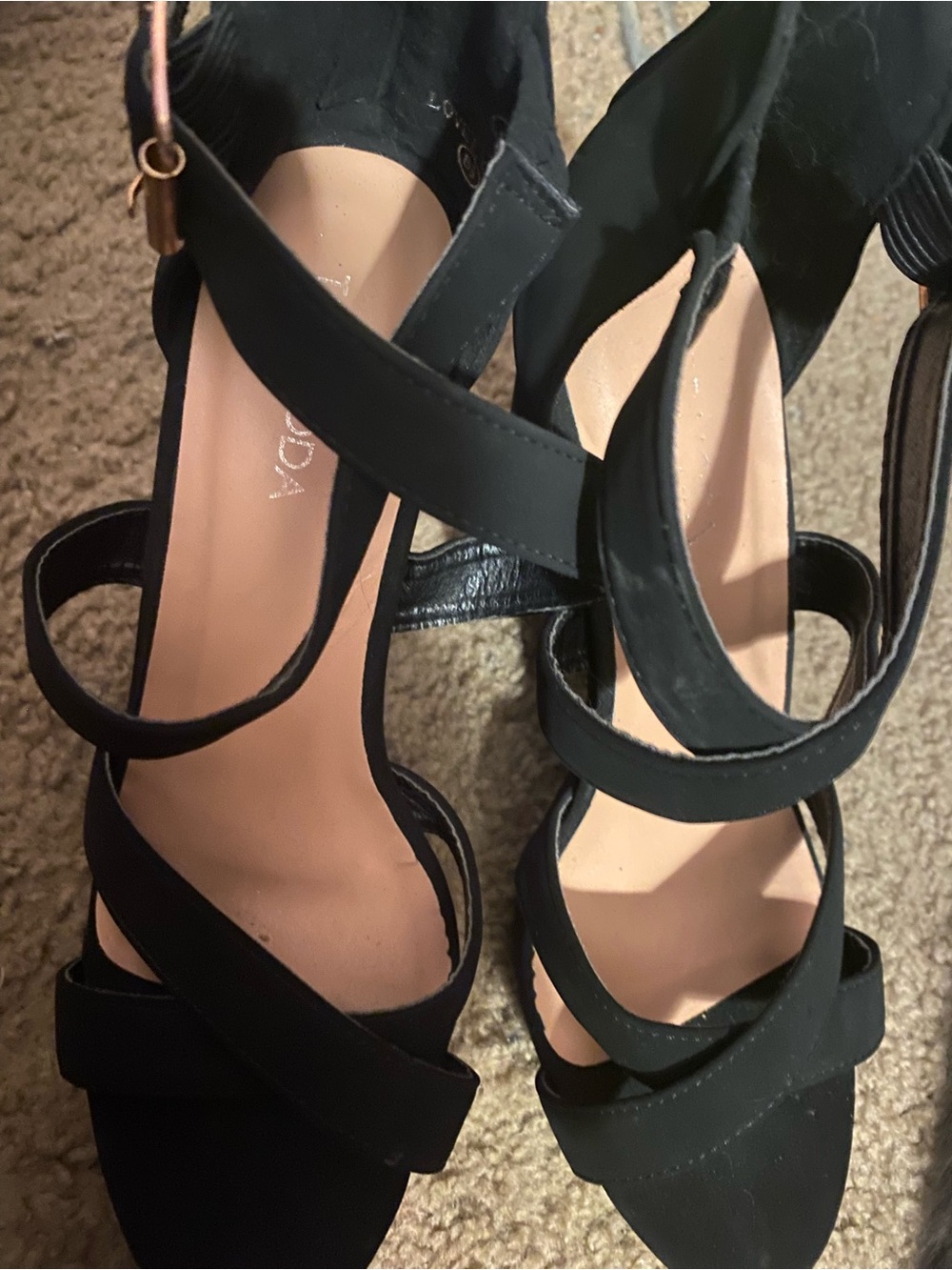 TOP Moda Black Strappy High Heel Sandals